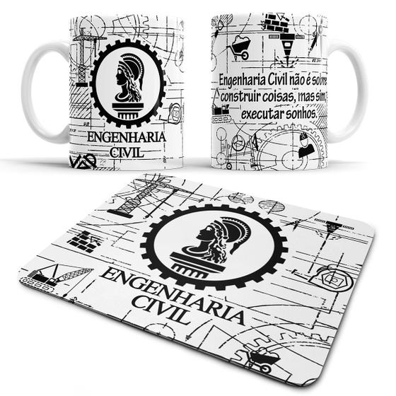 Imagem de Caneca Engenharia Civil + Mouse Pad