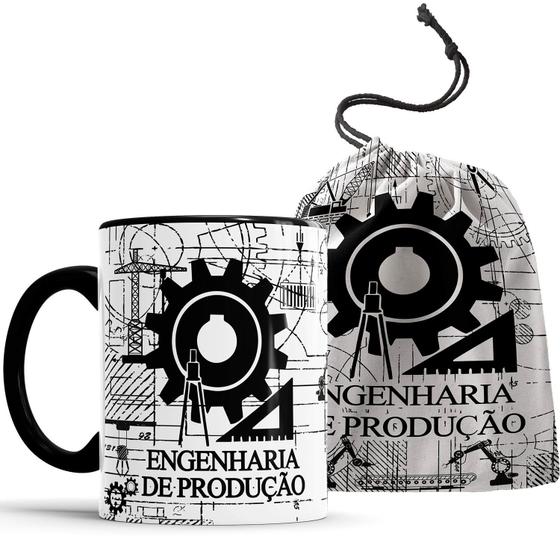 Imagem de Caneca Engenheiro Engenharia Produção com Saquinho