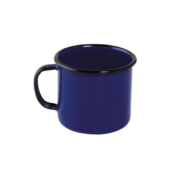 Imagem de Caneca Esmaltada Luxo Grande Xícara Café 370ml Azul Ágata