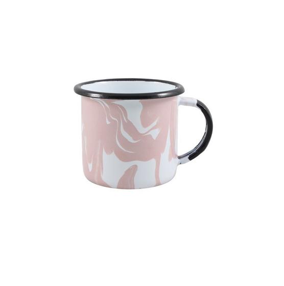 Imagem de Caneca Esmaltada Marmorizada Rosa - 370 ml