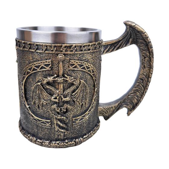 Imagem de Caneca Espada 2 Dragões De Resina