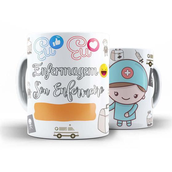 Imagem de Caneca Eu Curto Eu Amo Enfermagem Sou Enfermeiro