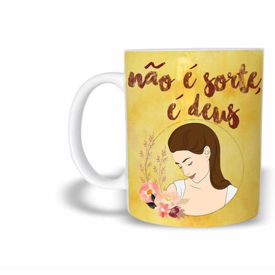 Imagem de Caneca Evangélica Não É Sorte, É Deus de Plástico Rígido