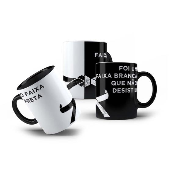 Imagem de Caneca Faixa Preta Motivação Treino Luta Jiu Jitsu Karatê