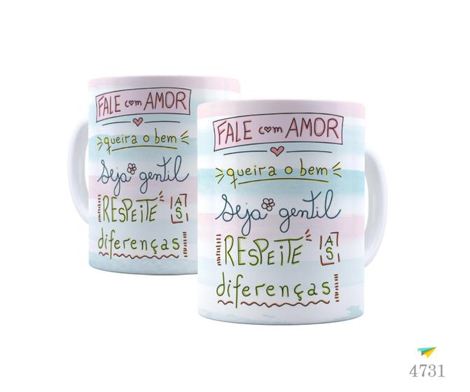 Imagem de Caneca Fale com amor, queira o bem, seja gentil...