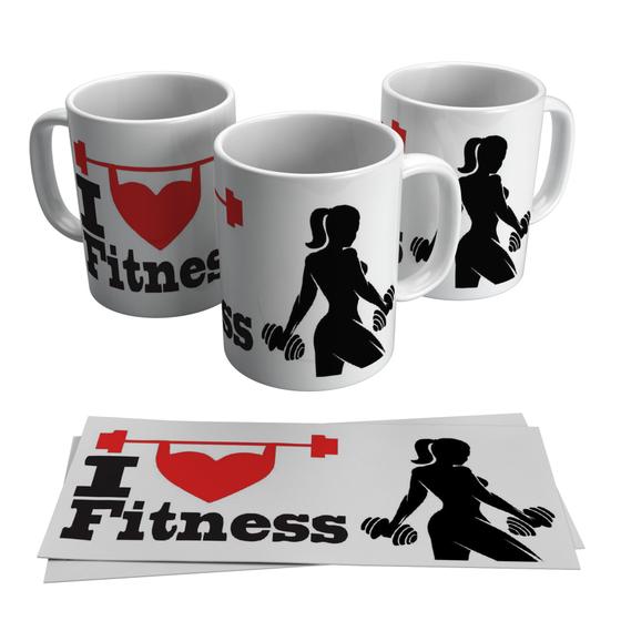 Imagem de Caneca Fisiculturista Praticante I Love Fitness 325ml