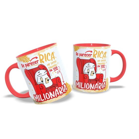 Imagem de Caneca Flork Amiga Milionária Presente Porcelana 325Ml