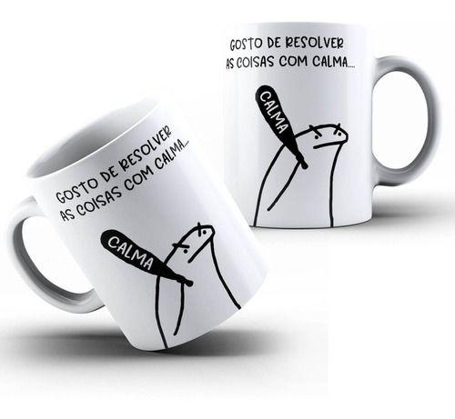 Imagem de Caneca Flork Frases Meme Gosto Resolver As Coisas Com Calma