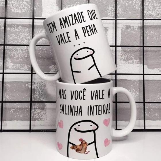 Imagem de Caneca Flork Meme Bento Divertida Amizade que vale a pena Xícara Personalizada 325ml Presente