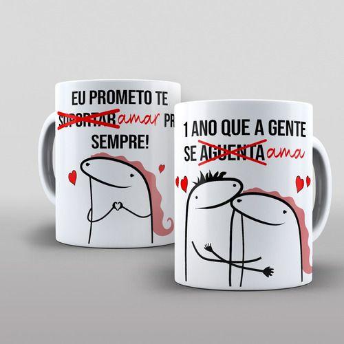 Imagem de Caneca Flork Meme Divertidas Namorados 1 Ano Casal Amor