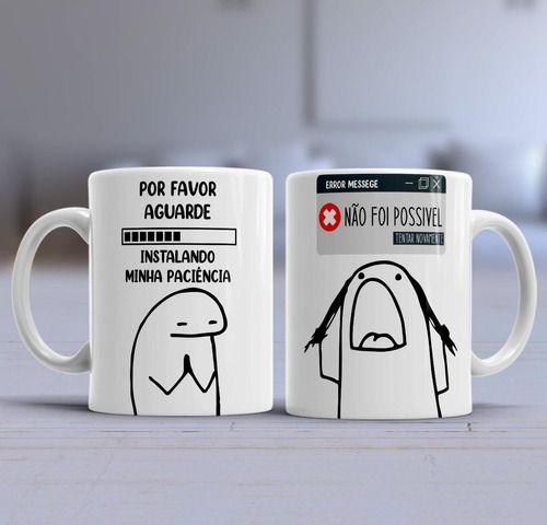 Imagem de Caneca Flork Meme Frases Instalando Paciencia Divertidas