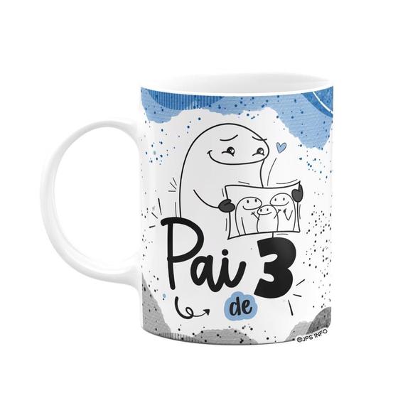 Imagem de Caneca Flork Pais - Pai de 3 - Branca 325ml