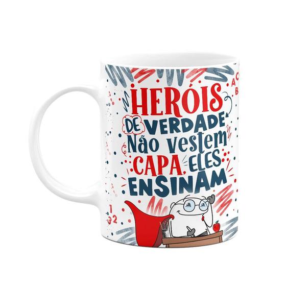 Imagem de Caneca Flork Professor - Heróis de verdade ensinam