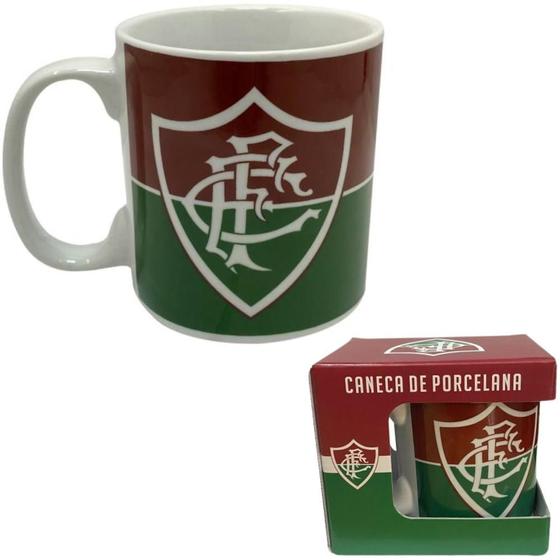 Imagem de Caneca Fluminense Vencer Ou Vencer Porcelana Branca 320ml Oficial