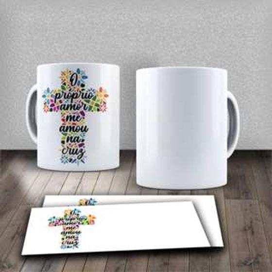 Imagem de Caneca  Frase Motivacional Religiosa  Pela Cruz Me Chamou Gentilmente Jesus Cristo MD 2 MEGA OFERTA!