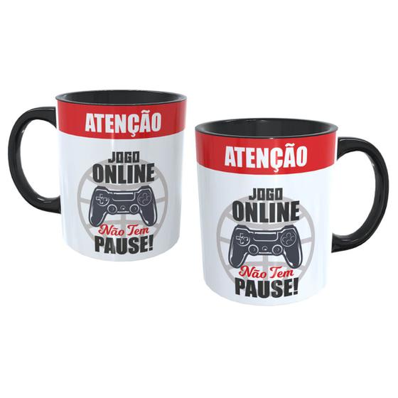 Imagem de Caneca Gamer Atenção Jogo Online Não Tem Pause 325ml