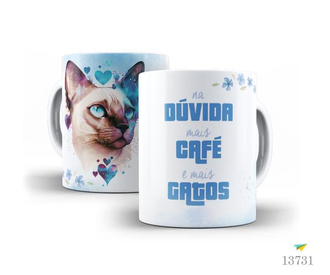 Imagem de Caneca gato com café