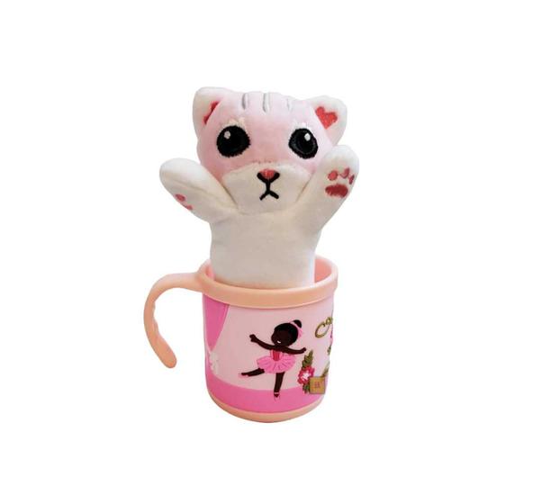 Imagem de Caneca Infantil Café Chá 200ml + Chaveiro de Gato Presente