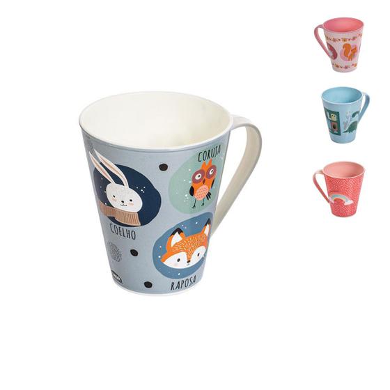 Imagem de Caneca Infantil com Alça e Desenhos Divertidos 360 ml Plasútil