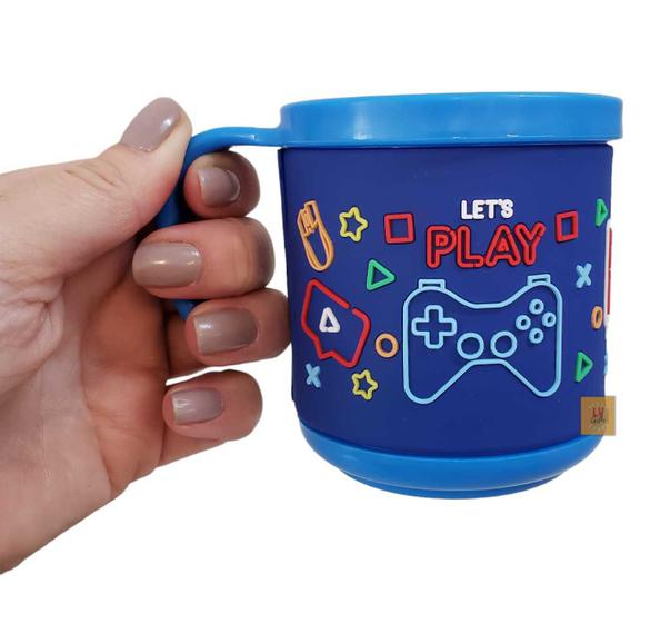 Imagem de Caneca Infantil Emborrachada 200ml Detalhes em Alto Relevo Escola Lembrancinha Copo