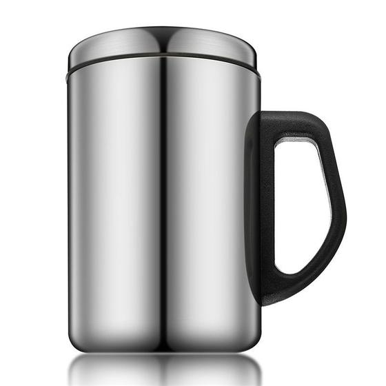 Imagem de Caneca Inox com Tampa e Alça e Plástico 330 ml