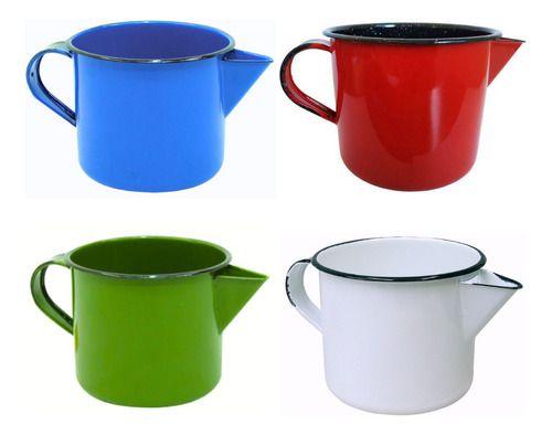 Imagem de Caneca Leiteira Esmaltada 1 Litro Com Bico Para Ferver