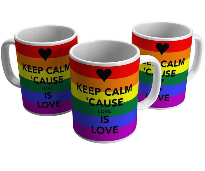 Imagem de Caneca lgbt keep calm 'cause love is love presente amor