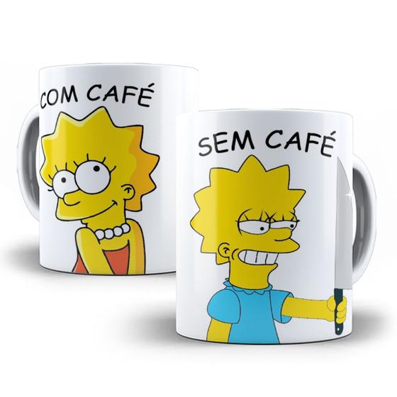 Imagem de Caneca Lisa Simpsons Com Café Sem Café Porcelana