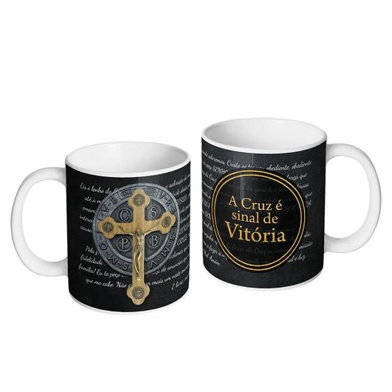 Imagem de Caneca Livrai-nos do Mal Personalizada Medalha de São Bento