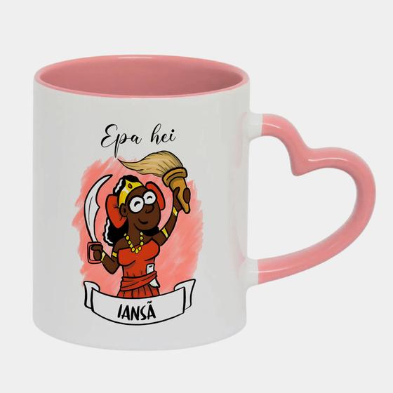 Imagem de Caneca Love Coração Rosa 325ml Orixa Iansa Umbanda