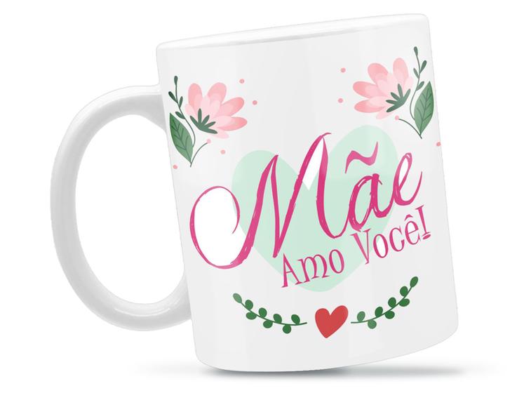 Imagem de Caneca Mãe Amo Você Divertida Porcelana Xícara 325ml + Caixa Presente