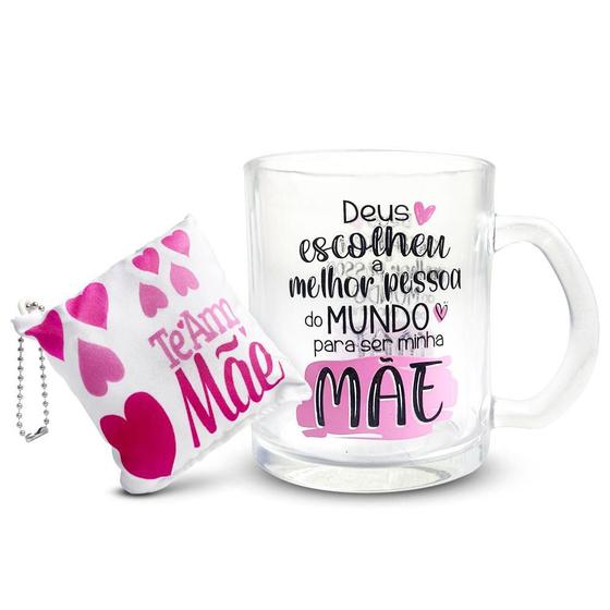 Imagem de Caneca Mães Deus Escolheu A Melhor Pessoa Chaveiro 320Ml