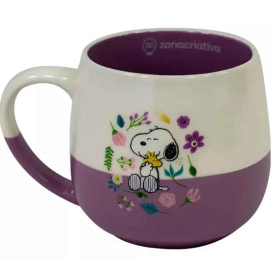 Imagem de Caneca Maggie Snoopy Peanuts Floral Em Cerâmica 400mL Original, Zona Criativa, Xícara De Café