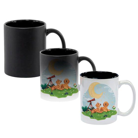 Imagem de Caneca Mágica Fosca Interna Preta Muda de Cor 325ml CACHORRO DOG INFANTIL LUNETA SOLAR 2 