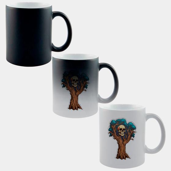 Imagem de Caneca Mágica Fosca Muda de Cor 325ml ARVORE CAVEIRA ARTE