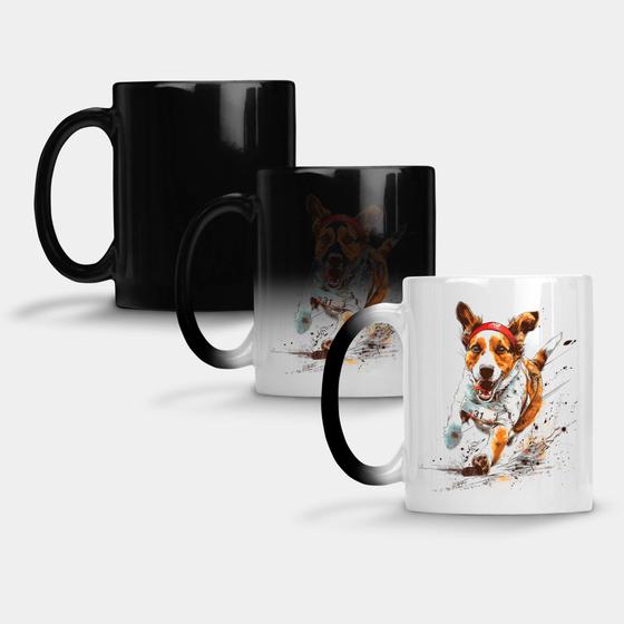 Imagem de Caneca Mágica Fosca Muda de Cor 325ml CACHORRO CORRIDA 1 