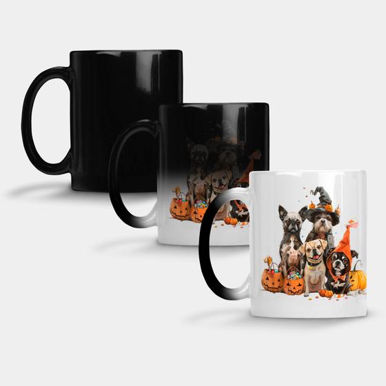 Imagem de Caneca Mágica Fosca Muda de Cor 325ml CACHORRO DOG HALLOWEEN TURMA 11 