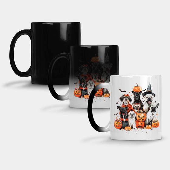 Imagem de Caneca Mágica Fosca Muda de Cor 325ml CACHORRO DOG HALLOWEEN TURMA 9 