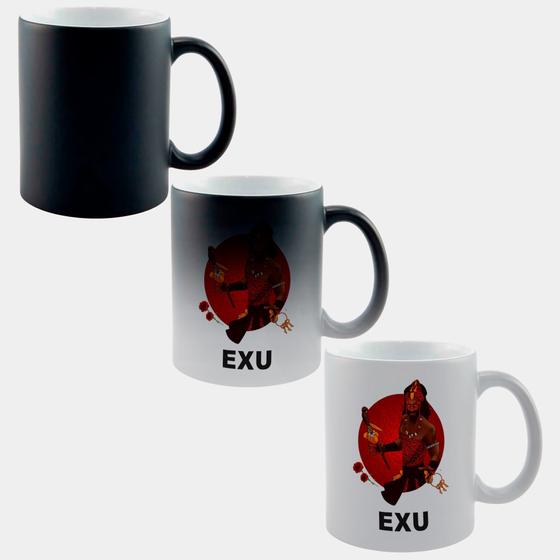 Imagem de Caneca Mágica Fosca Muda de Cor 325ml EXU ORIXA OGO OKANE UMBANDA