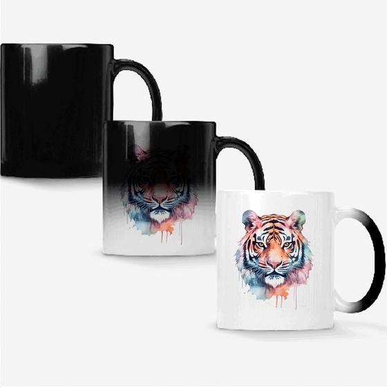 Imagem de Caneca Mágica Fosca Muda de Cor 325ml TIGRE CORES PASTEIS