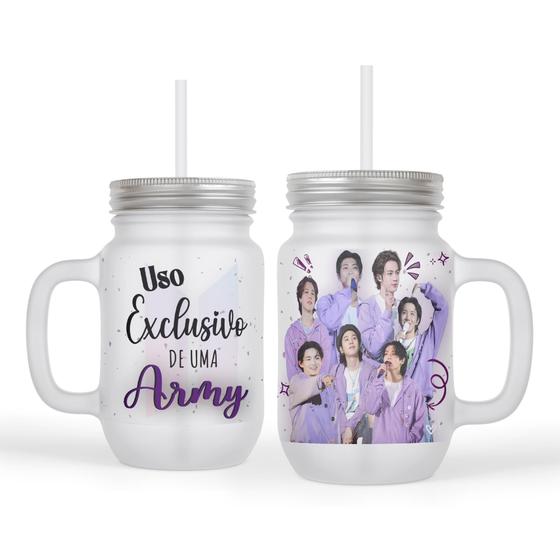 Imagem de Caneca Mason BTS Uso Exclusivo DE Uma Army 11 Anos