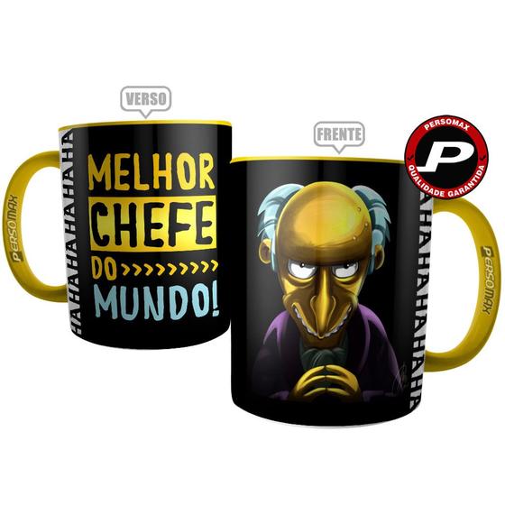 Imagem de Caneca Melhor Chefe do Mundo - Xícara Irónica Presente Chefe Burns Best Big Boss Divertida Engraçada