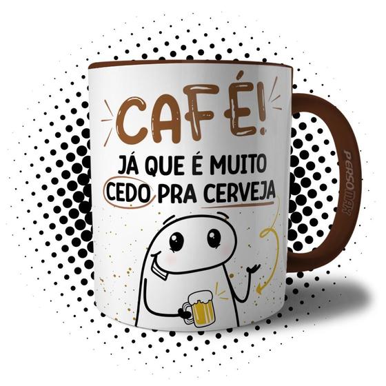 Imagem de Caneca Meme Bento Flork Tomar Café Já Que é Muito Cedo Pra Cerveja