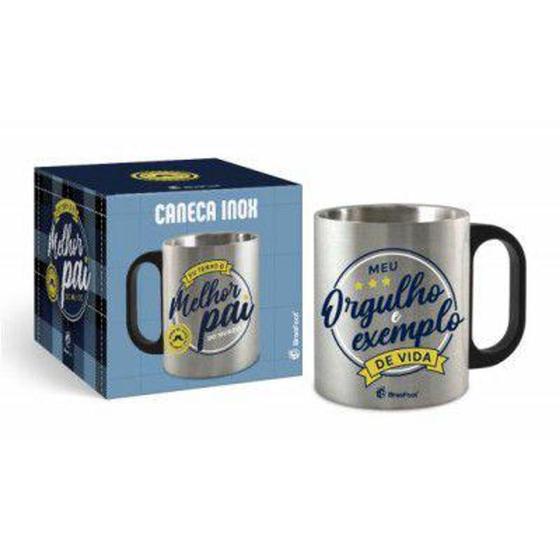 Imagem de Caneca Metal Inox Melhor Pai do Mundo - Brasfoot