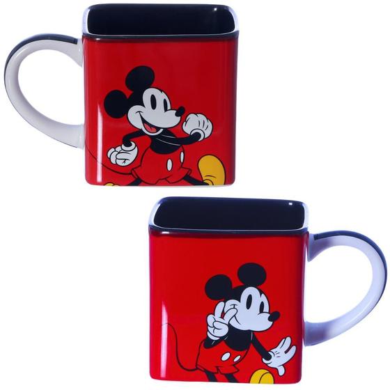 Imagem de Caneca Mickey Mouse 3D Cubo Quadrada Cerâmica Oficial Disney