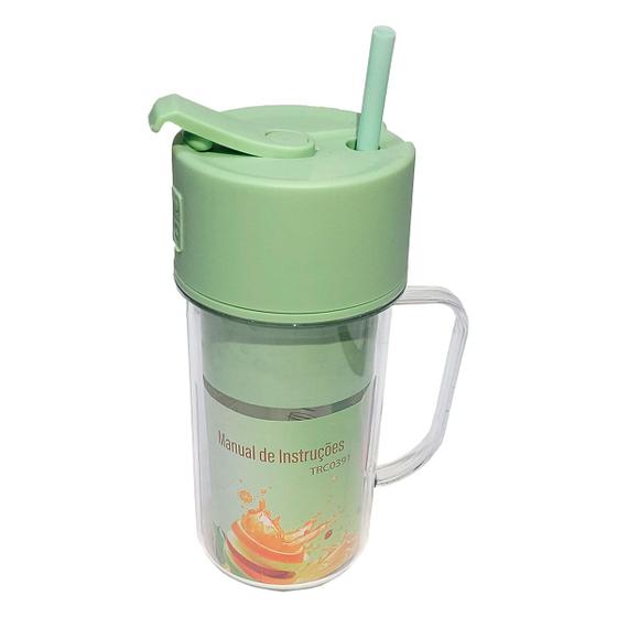 Imagem de Caneca Mini Liquidificador Portátil C/ 6 Lâminas 420ml Verde