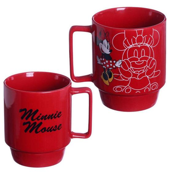Imagem de Caneca Minnie Mouse Empilhável Vermelha Porcelana 400ML Oficial Disney - Zona Criativa