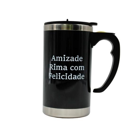 Imagem de Caneca Misturadora Frases 450Ml Preto