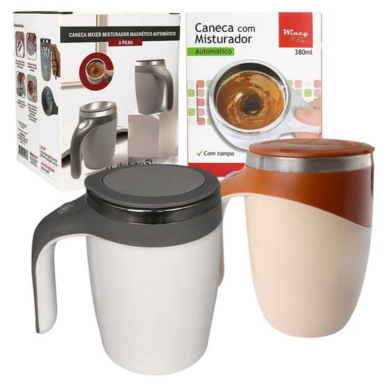 Imagem de Caneca Mixer Automática Inox 380ml Misturador Elétrico Suave