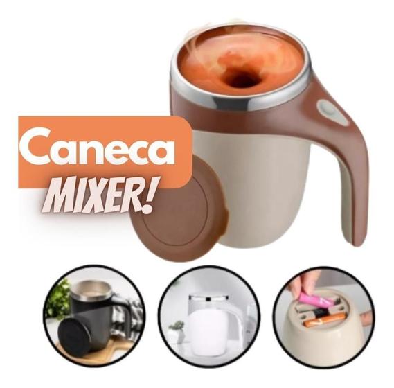 Imagem de Caneca Mixer Inox Automática Elétrica Misturador 380Ml